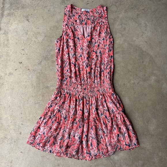 Ramy Brook printed Perry Mini Dress Size L Ruffle Hem Sleeveless boho Cottage - Picture 1 of 2